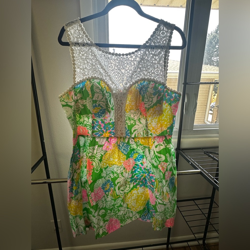 Lilly Pulitzer Floral Lace Dress with pockets